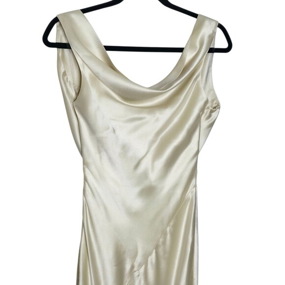 House‎ of CB Safaira Buttermilk Satin Draped Cowl Neck Maxi Dress Size XS - Picture 6 of 14